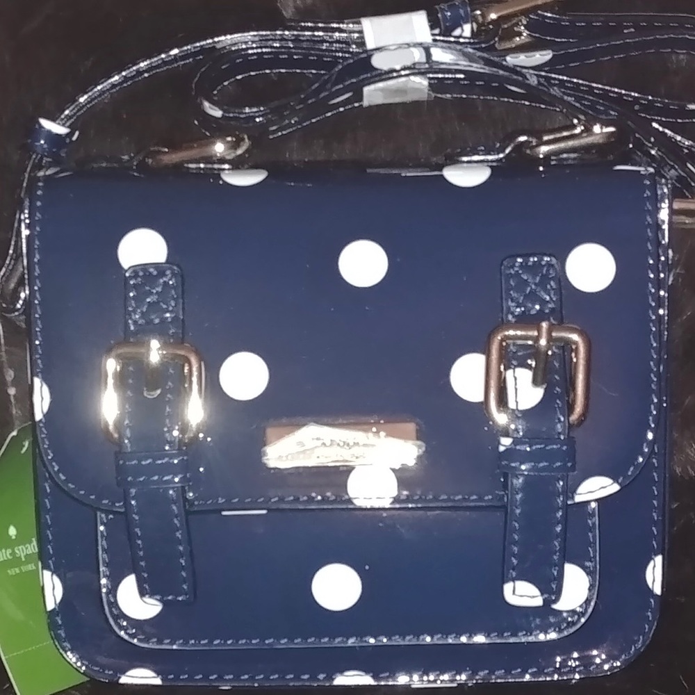 Kate Spade Scout navy polka dot crossbody
